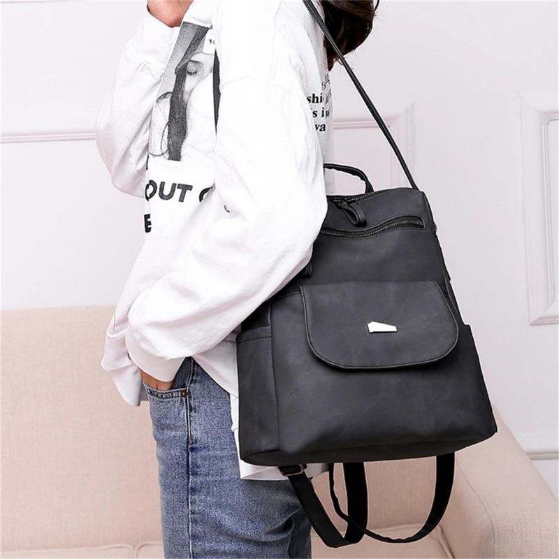 Women Backpack Casual Shoulder Bag Fashion Pretty Leather Fabric Female Daypack Stylish Elegant Girls Backpack Women Bag