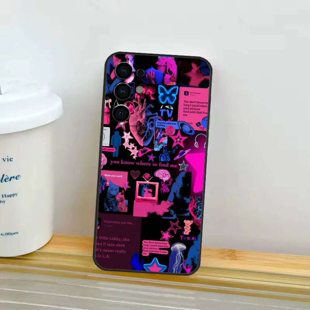 حافظة هاتف موسيقية من TV G-Girl لهاتف سامسونج S25، S24، S21، S22، S23، S30، Ultra، S20، Plus، Fe، Lite Black Shell