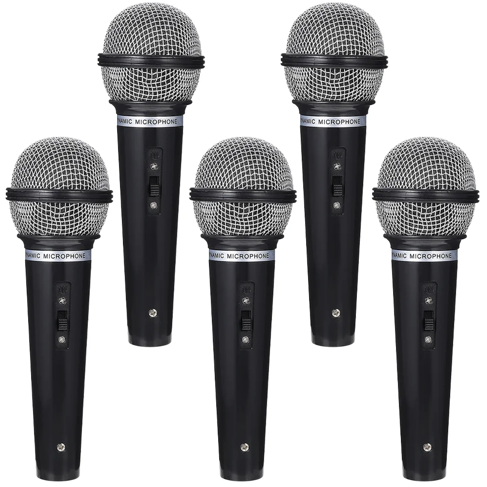 5 Pcs Children's Simulation Microphone Cosplay Plaything Prop Mini Rock and Roll Fake Modeling Plastic Party