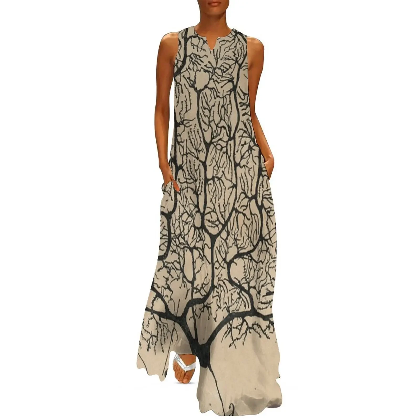 

Cajal's neurons sketch Long Dress summer woman dress 2025 Woman clothes Dress