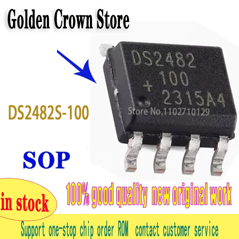 1pcs/lot DS2482S-100 DS2482 SOP-8 Controller Interface Chip new original work in stocK