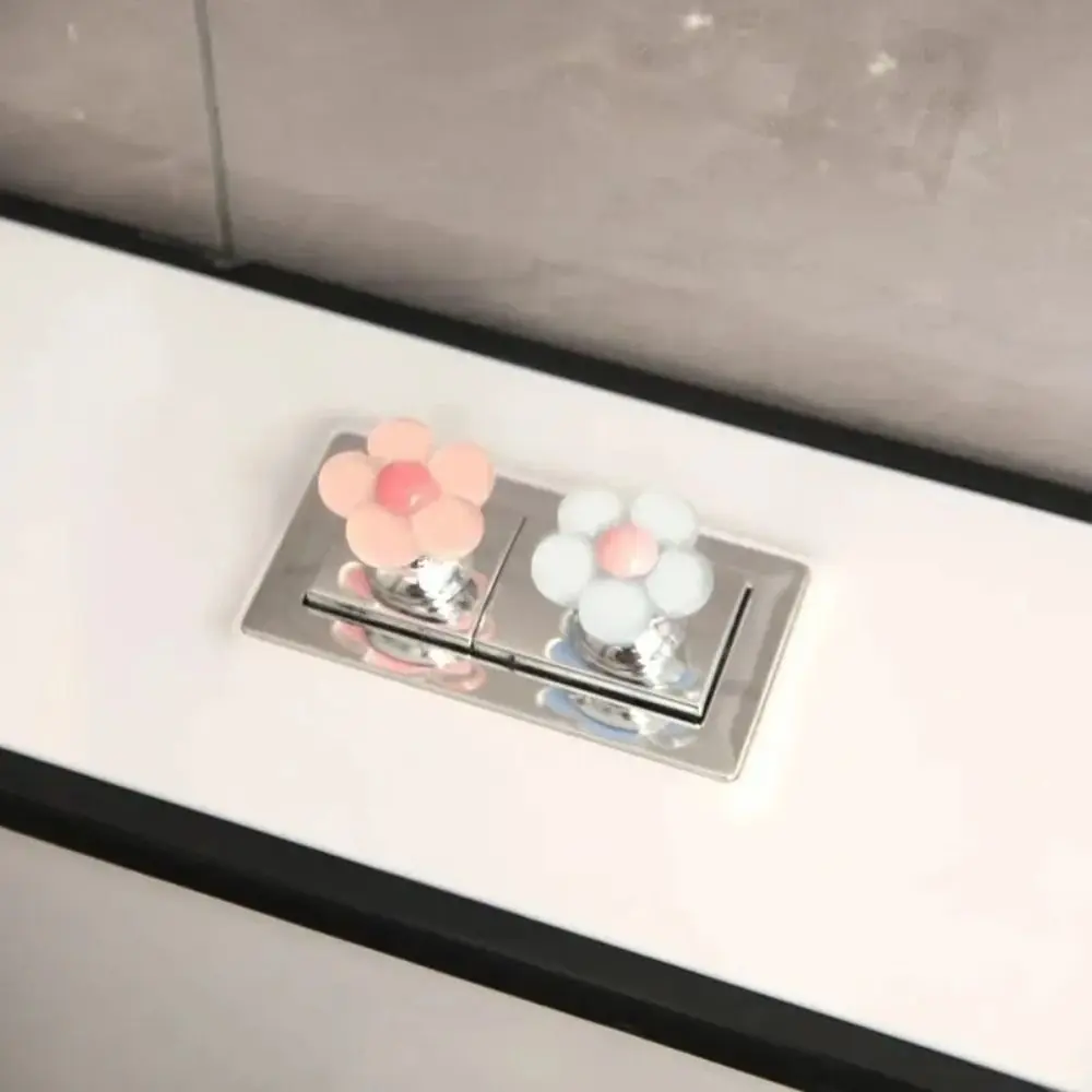New Universal Flower Shaped Toilet Tank Button Toilet Flush Button Plastic Toilet Button Creative Drawer Handle Labor-saving