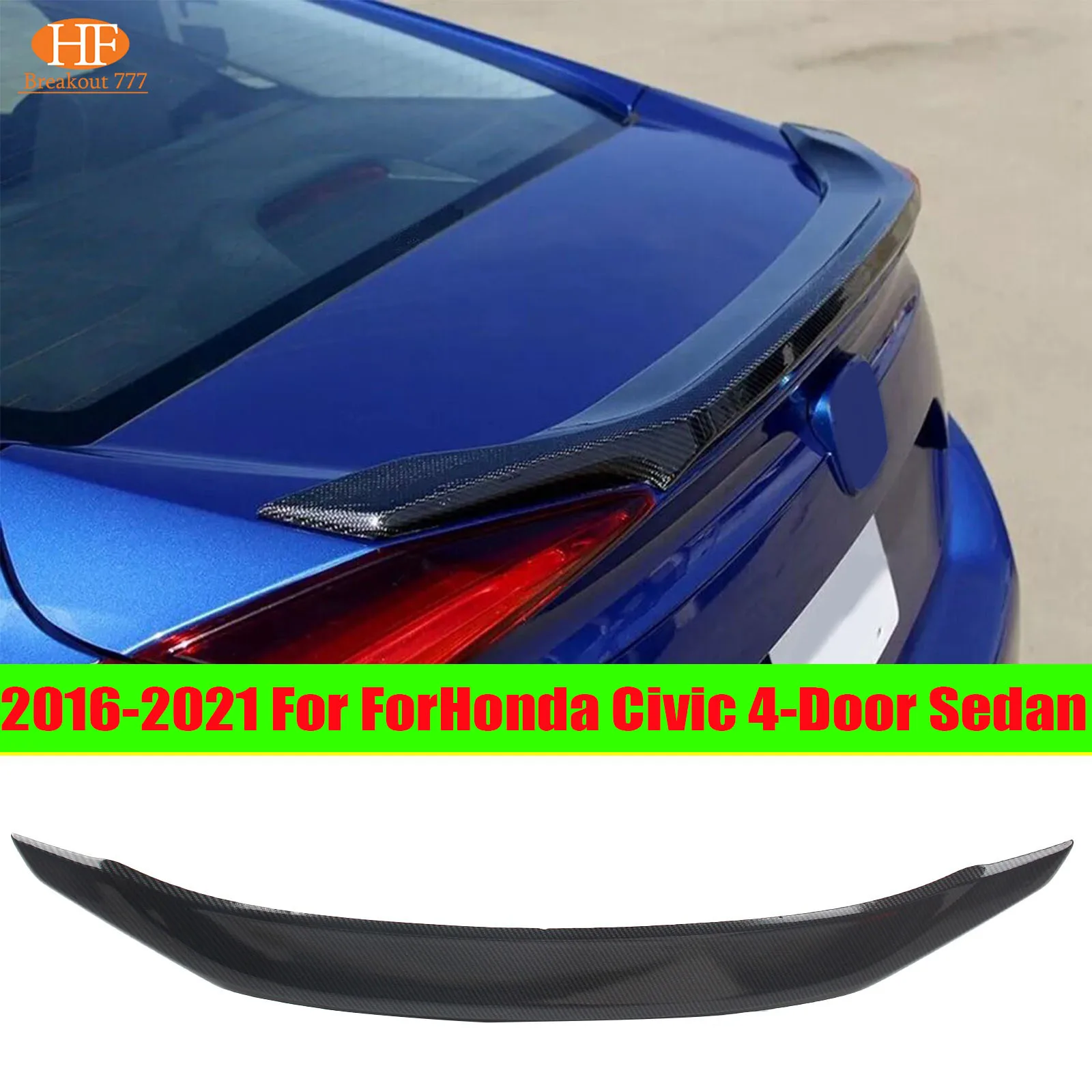 

Car Rear Trunk Spoiler Boot Wing Ducktail Lip Wing Exterior Tuning Accessories Kits For Honda Civic 4-Door Sedan 2016-2021