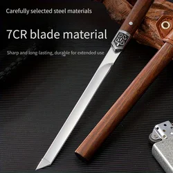 2024 New stainless steel sharp fruit knife, barbecue small straight knife, high-end portable EDC pocket knife, steak knife