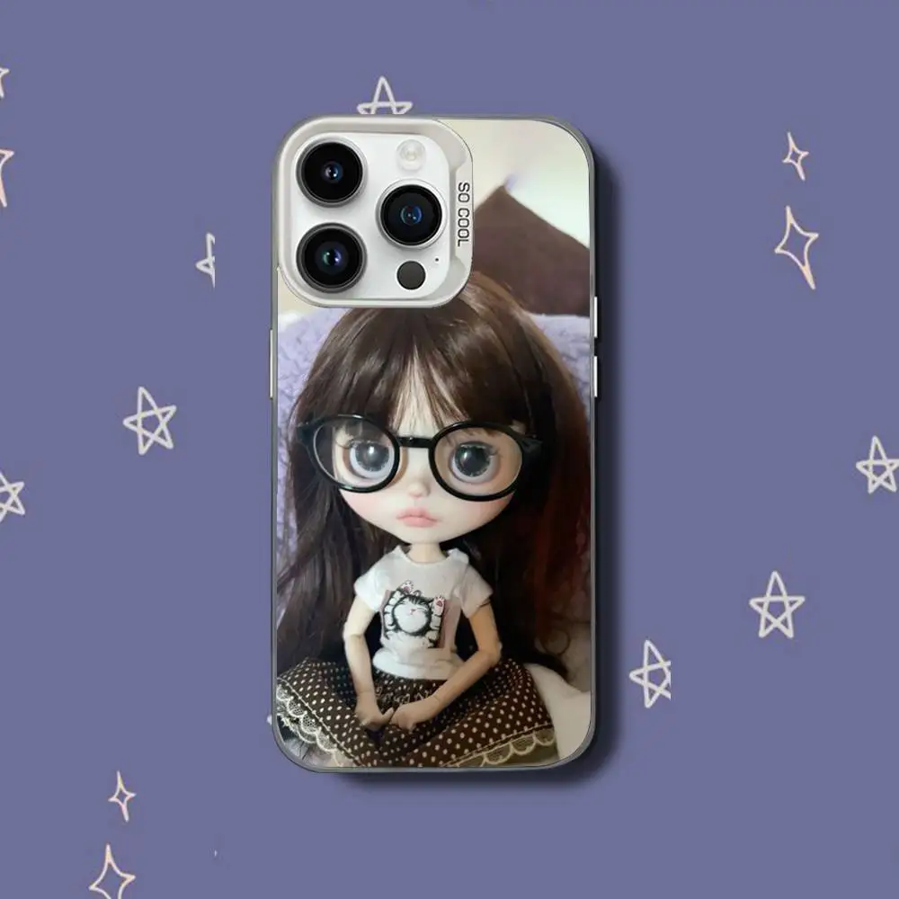 حافظة هاتف D-Doll B-Blythe C-Cute لهاتف iPhone 17,16,15,14,13,12,11,Pro,XS,Max,Plus,Mini,SE غطاء مقاوم للصدمات من الحلوى البيضاء غير اللامعة