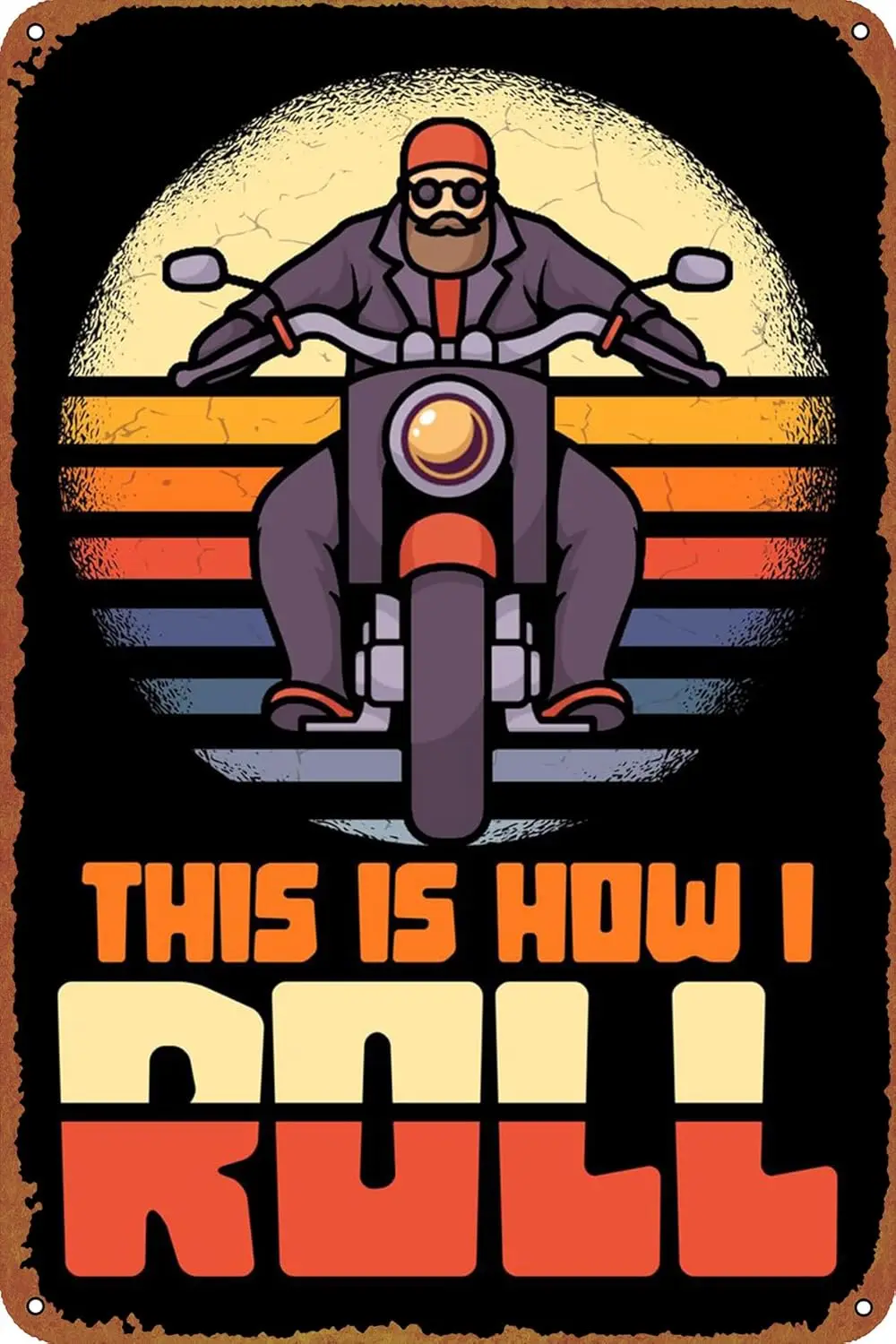 Motorcycle Biker Comic Posters Tin Signs Retro Metal Movie Tins for Bar Pub Home Cafes Wall Decor, 8X12 Inch (20X30 CM) 1pc sign