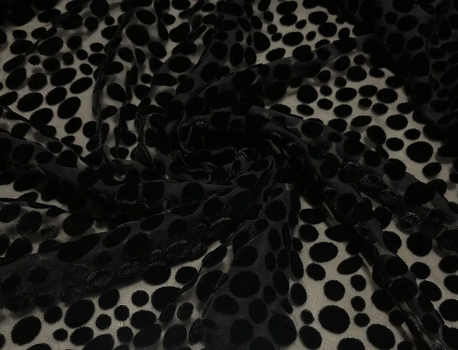 High Quality Real Silk Velvet Fabric 6 Color Dot Hollow out Burnt Non-Inverted Designer Cloth for Cheongsam Qipao