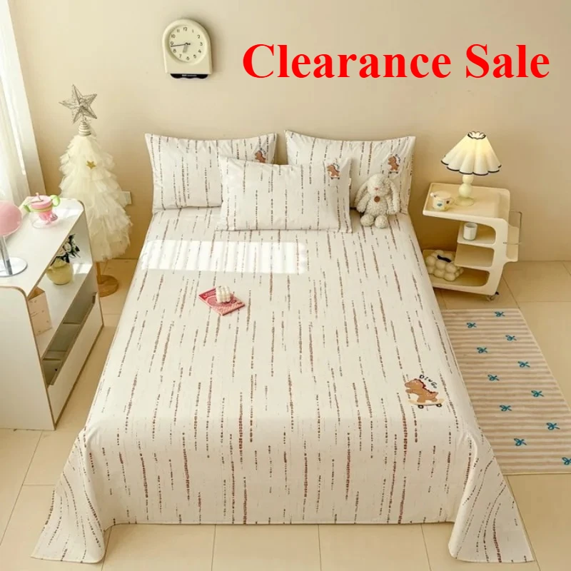 

2025 Old coarse cloth spring and summer new cotton pure cotton cloth heat transfer single product bed sheet soft and comfortable
