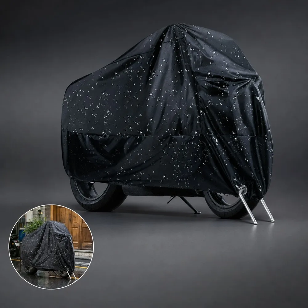 Motorcycle Bike Electric Vehicle Cover, Rain Dust UV Snow Protection, Tear Resistant, for Honda Yamaha Kawasaki, Universal