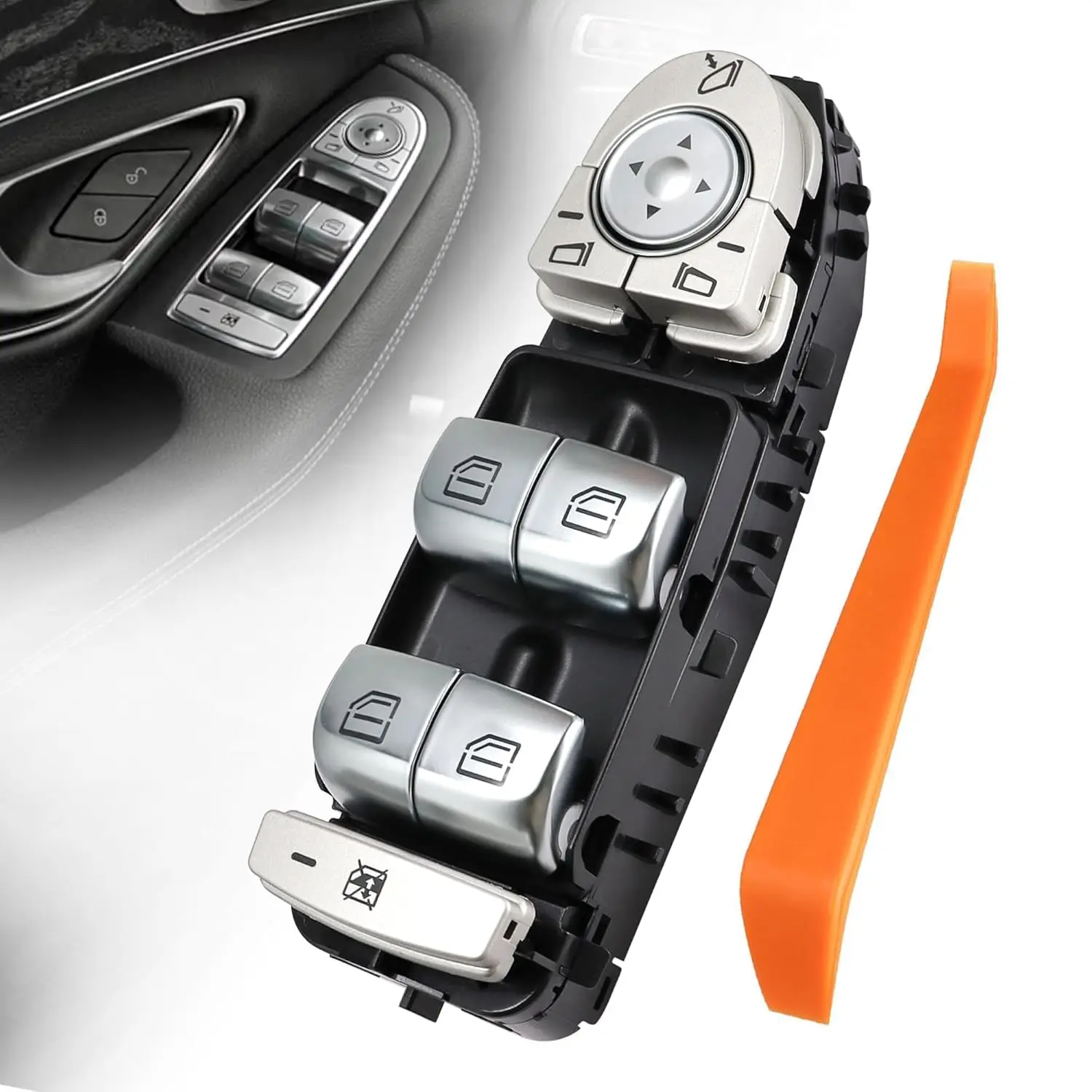 

Power Window Switch Front Driver Side For MercedesBenz C300 C350e C43 C63 GLC300 GLC43 2015-2018 A2059056811 W205 W253 W213 W222