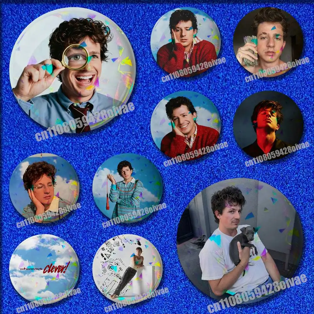 For C-Charlie P-Puth Whatevers Clever Pins Insignia Badge Pin Cover Emblem Round Ornament 75mm Cosplay Brooch Button