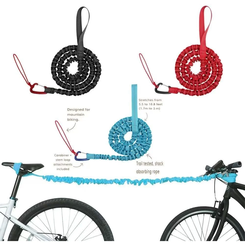 Einziehbares Fahrrad-Abschleppseil, Dehnbarer Zugriemen für Eltern-Kind-Fahrten, 3M Anhänger-Abschleppseil mit Karabiner – Detail 4