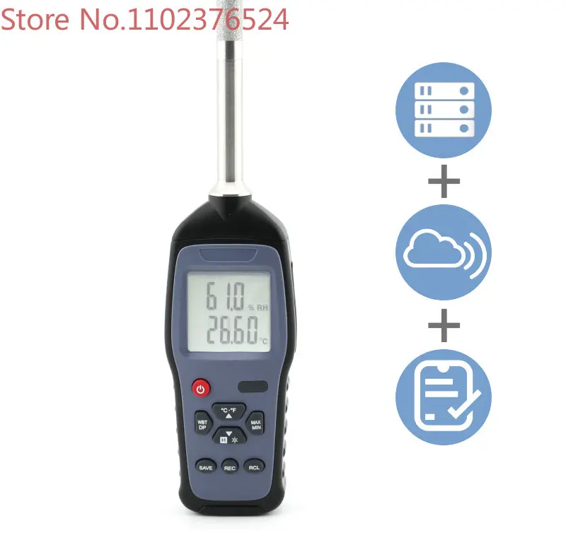 

Industry Digital High Precision Multi-Function Measuring Dew Point Wet Bulb Humidity Temperature Sensor Universal Data Logger