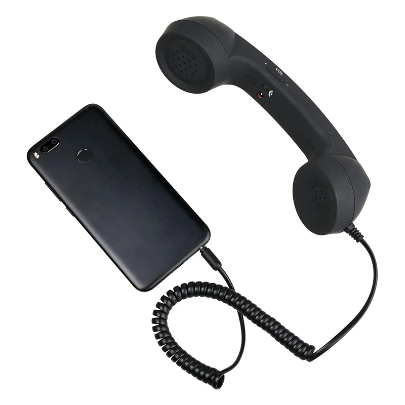 Microfone receptor de telefone retrô para celular, soquete de 3,5 mm