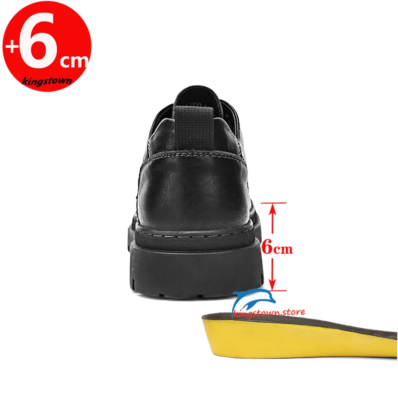 Leren schoenen heren zakelijke lift man hoogteverhoging binnenzool 6 cm zwart Britse lift plus maat 38-44