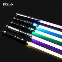 RGB Lightsaber metalowy laserowy miecz ciężki Dueling 12 kolor 5 SoundFonts FOC Blaster Espada Rave broń migające zabawki saber De Luz