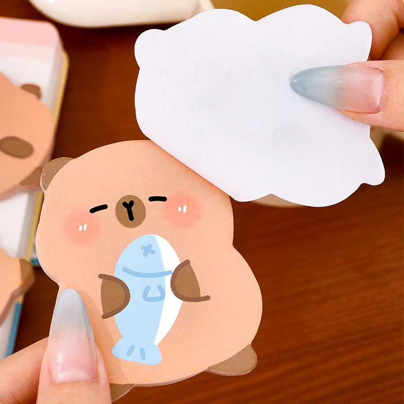 60 Yaprak Yapışkan Notlar Basit Uzaylı Kapibara Scrapbooking Etiket Okul Malzemeleri Postane Kırtasiye Not Defterleri