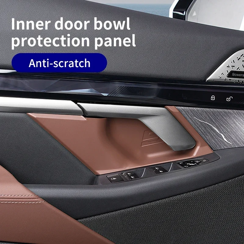 

4PCS Car Inner Door Bowl Stickers For BMW 5 Series G60 2024 2025 Car ABS Door Handle Decoration Protective Stickers Accessories