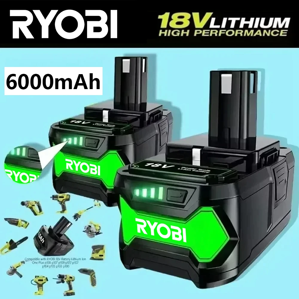 

Original Ryobi P108 18v Battery Replacement Li-ion Battery P108 P102 P103 P104 P107 BPL1820 RB18L50 Power Tool Baterry