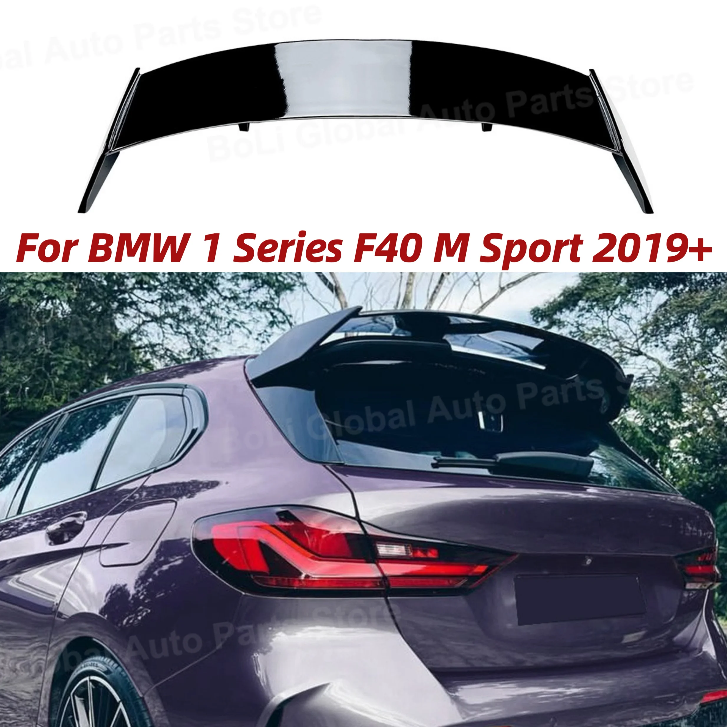 For BMW 1 Series F40 M Sport 2019+ MP Style Car Top Tail Wing Splitter Auto Roof Trunk Wing Fixed Wind Wing Exterior Modified