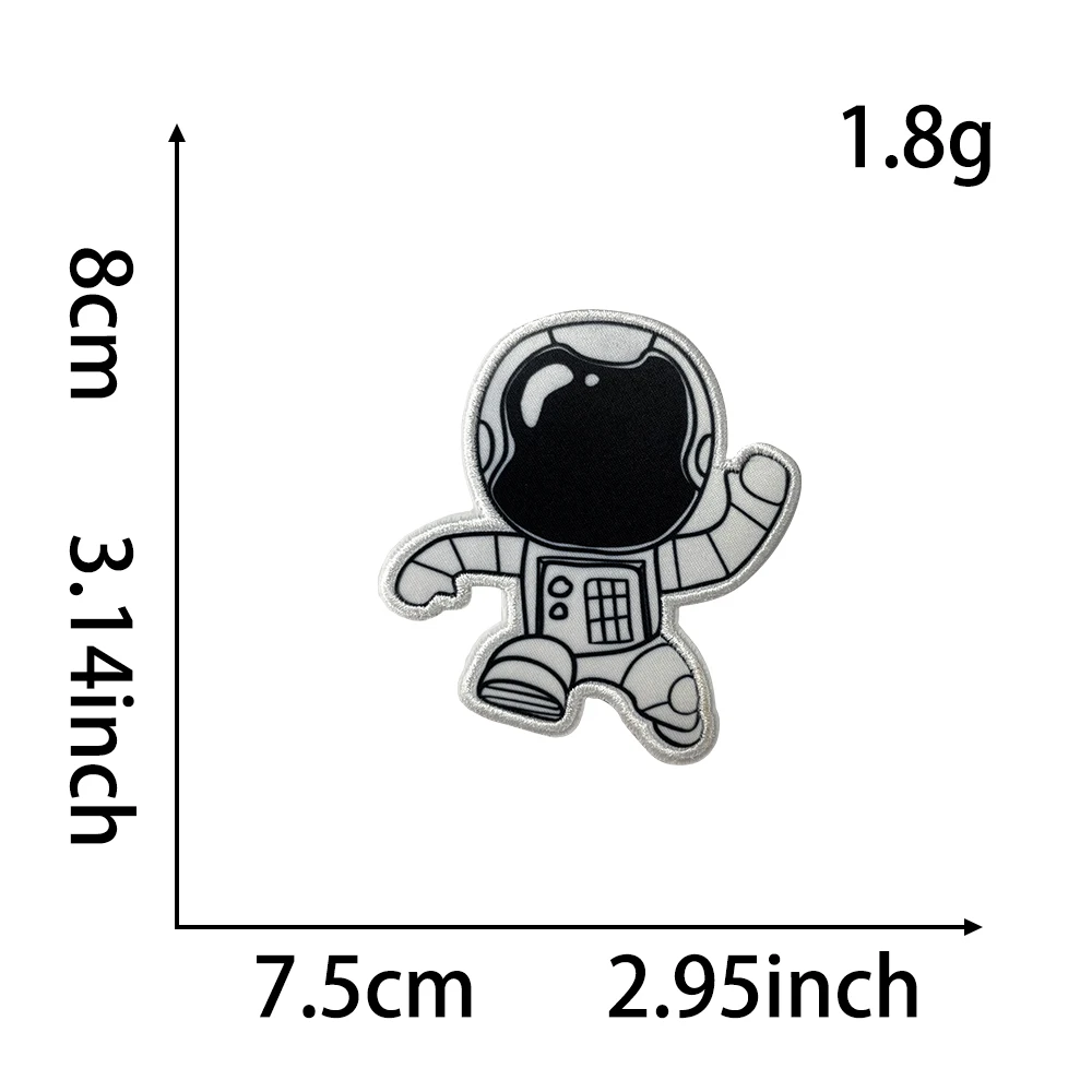 13Pcs Moon Cartoon Astronaut Badge Ironing Patch Clothing Hot Paste Piece Embroidery Sticker Astronaut Patch