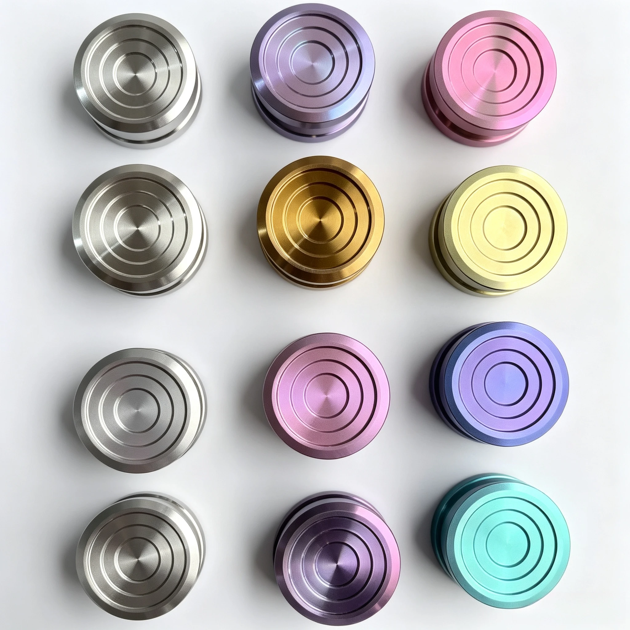 Pre Owned EDC Titanium Alloy Fidget Spinner With Button Design Portable Stress Relief Decompression