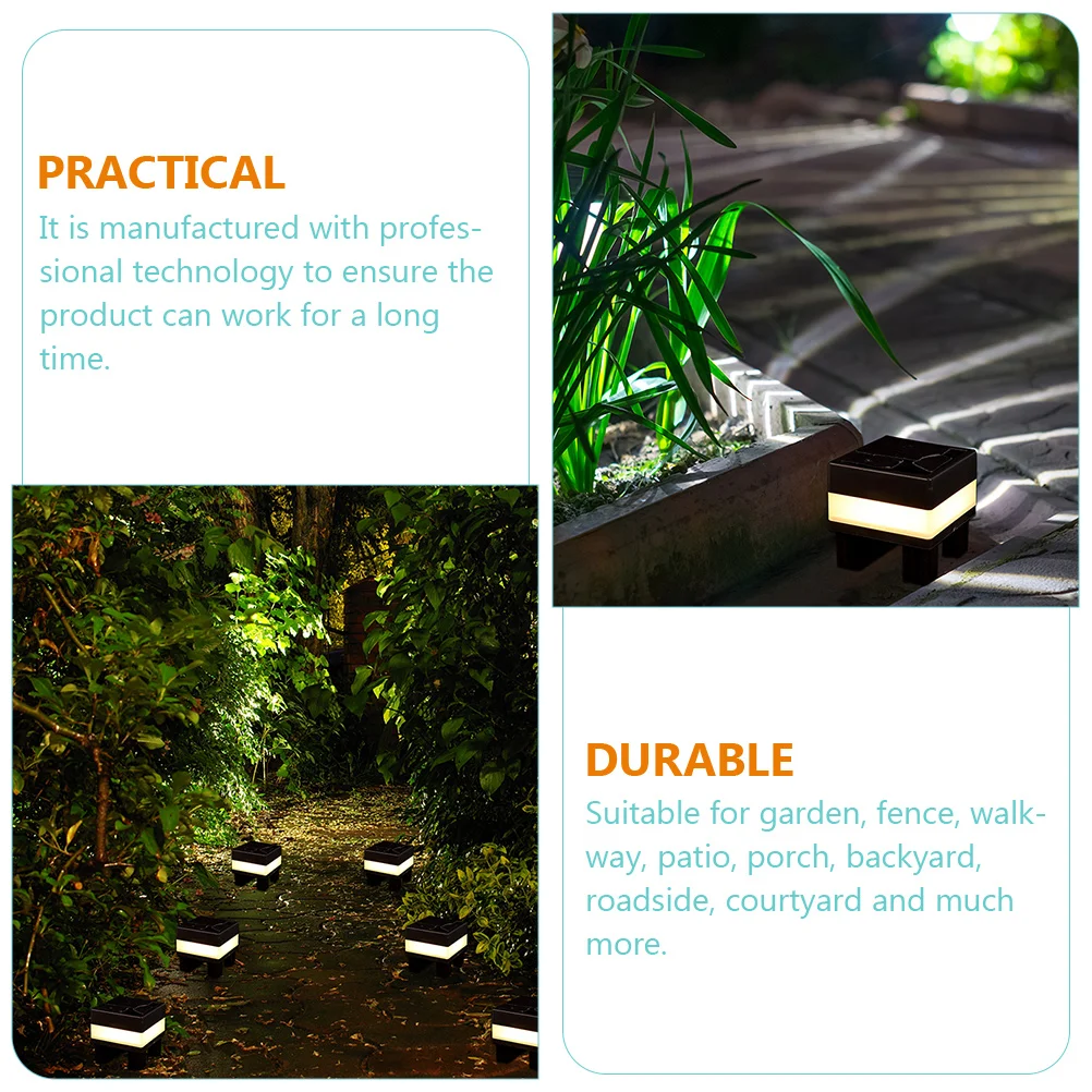 

Solar Post Lights Outdoor Decorative Fence Lamp Black Flame Pathway Garden Yard Waterproof Energy Saving 100LED
