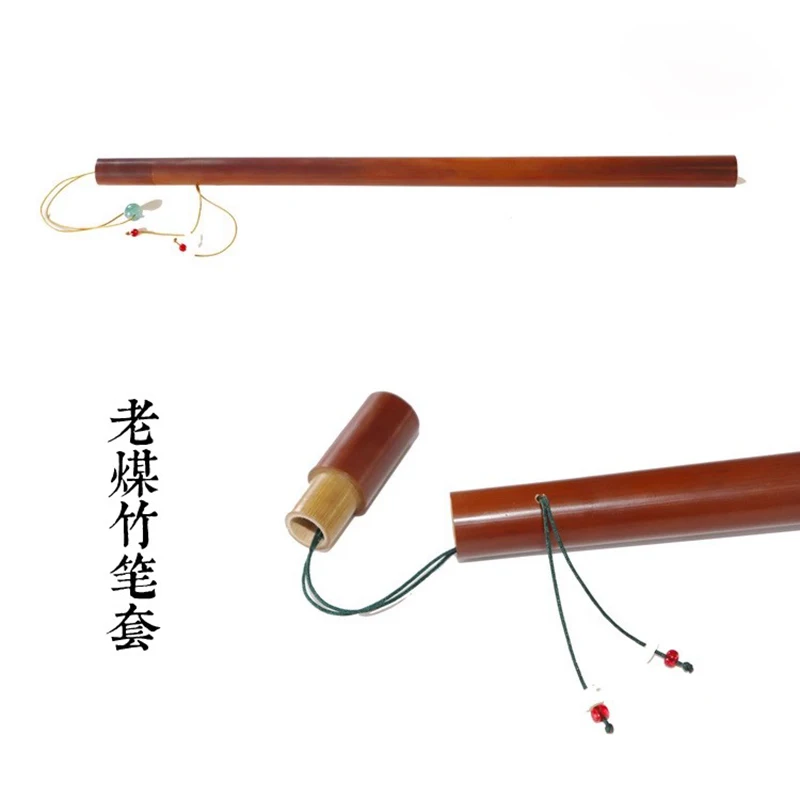 Chinese Style Bamboo Brush Holder, Portable Multi-function Stationery Box, Travel Organizer for Calligraphy, Eco-friendly Gift