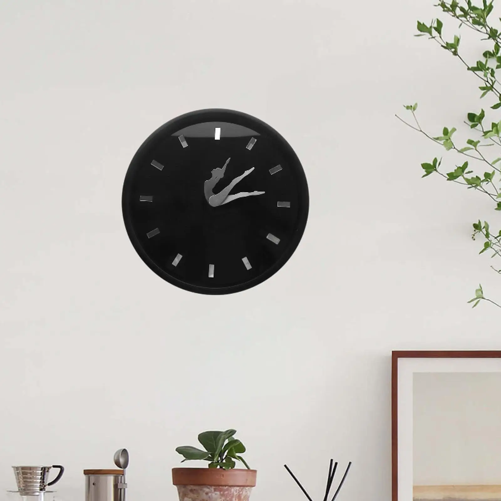 Ballerina Wall Clock Modern Elegant Creative Metal Remembrance Gift Decorative Minimalist Home Decoration for Farmhouse Indoor