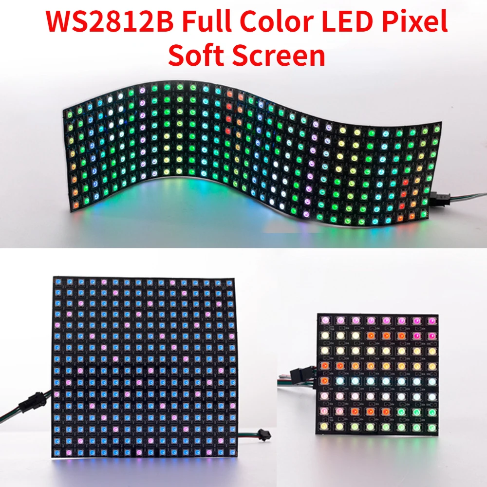 RGB WS2812B LED Digital Flexible Individually Addressable Panel Pixel Screen DC5-24V SP110E Bluetooth Pixel Controller or Kits