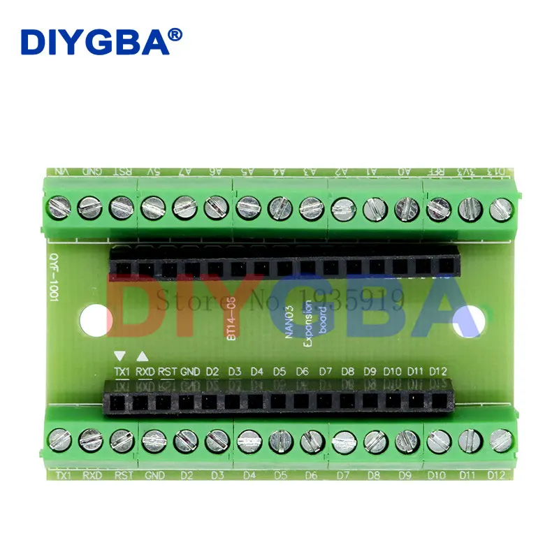 NANO V3.0 3.0 Controller Terminal Adapter Expansion Board NANO IO Shield Simple Extension Plate For Arduino AVR ATMEGA328P Green