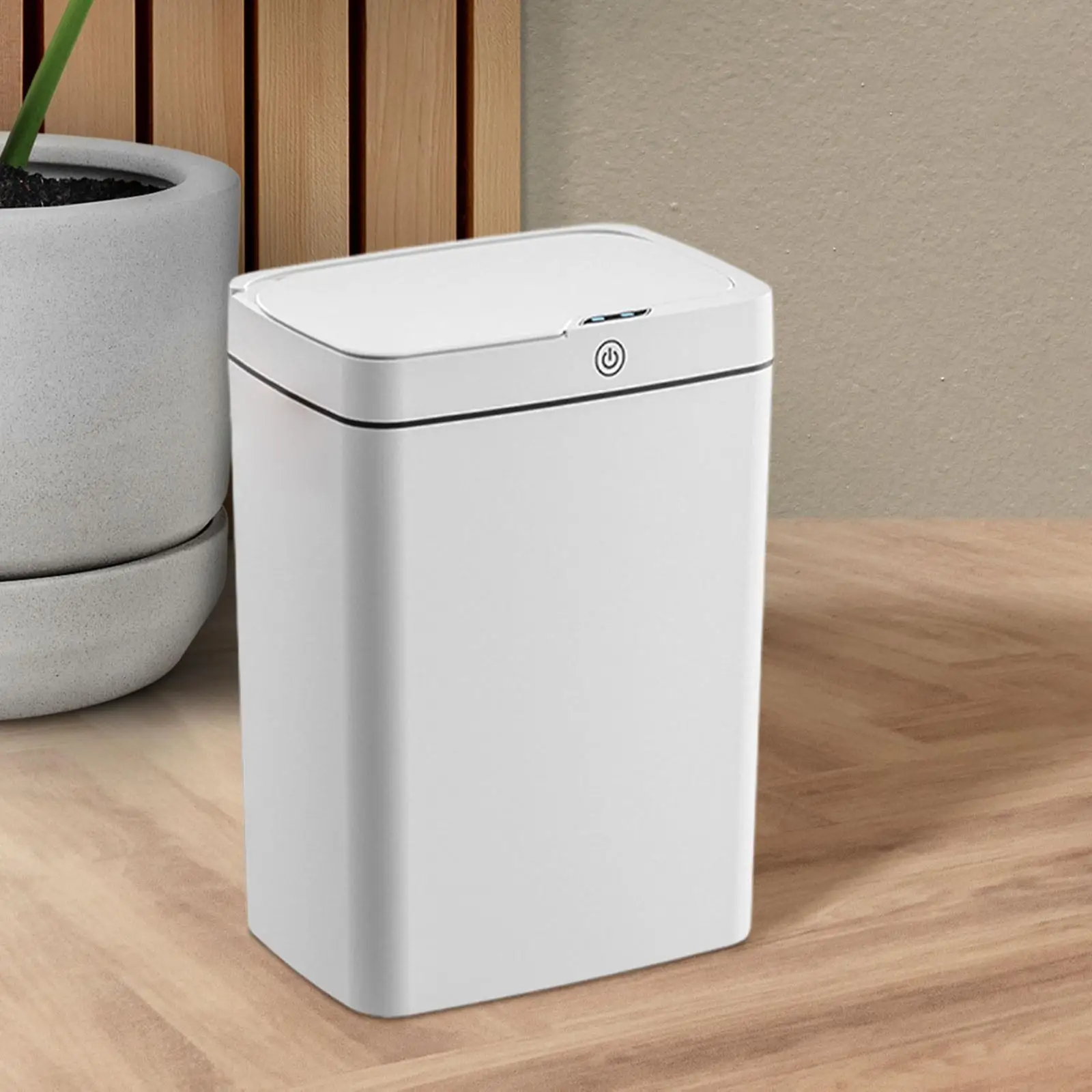 Intelligent Sensor Touchless Narrow Trash Can 18L White Compact Waterproof Waste Container for Living Room