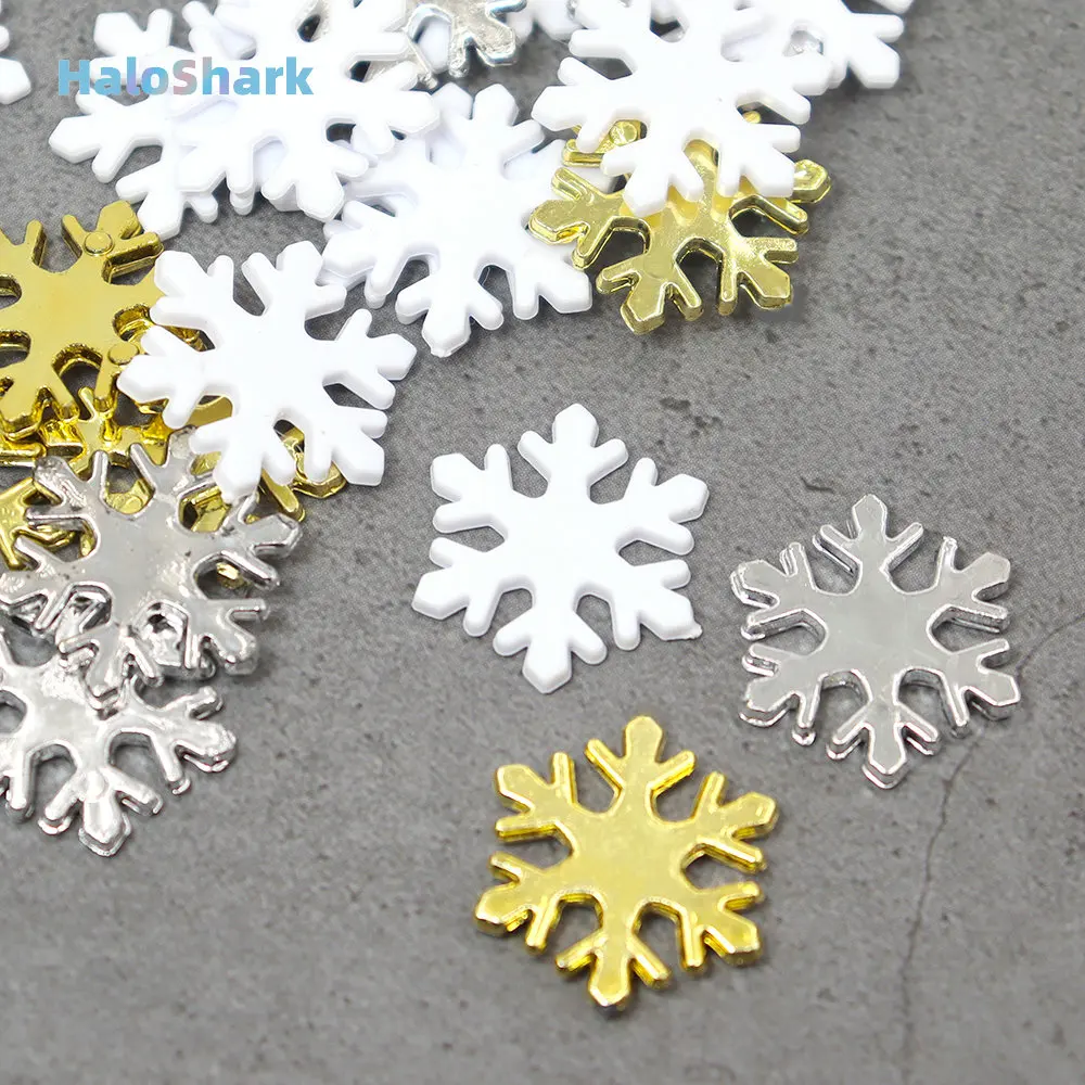 

50Pcs Mini Snowflakes Plastic Artificial Snow Ice Sequins Christmas Tree Decoration For Home Party DIY Crafts christmas ornament