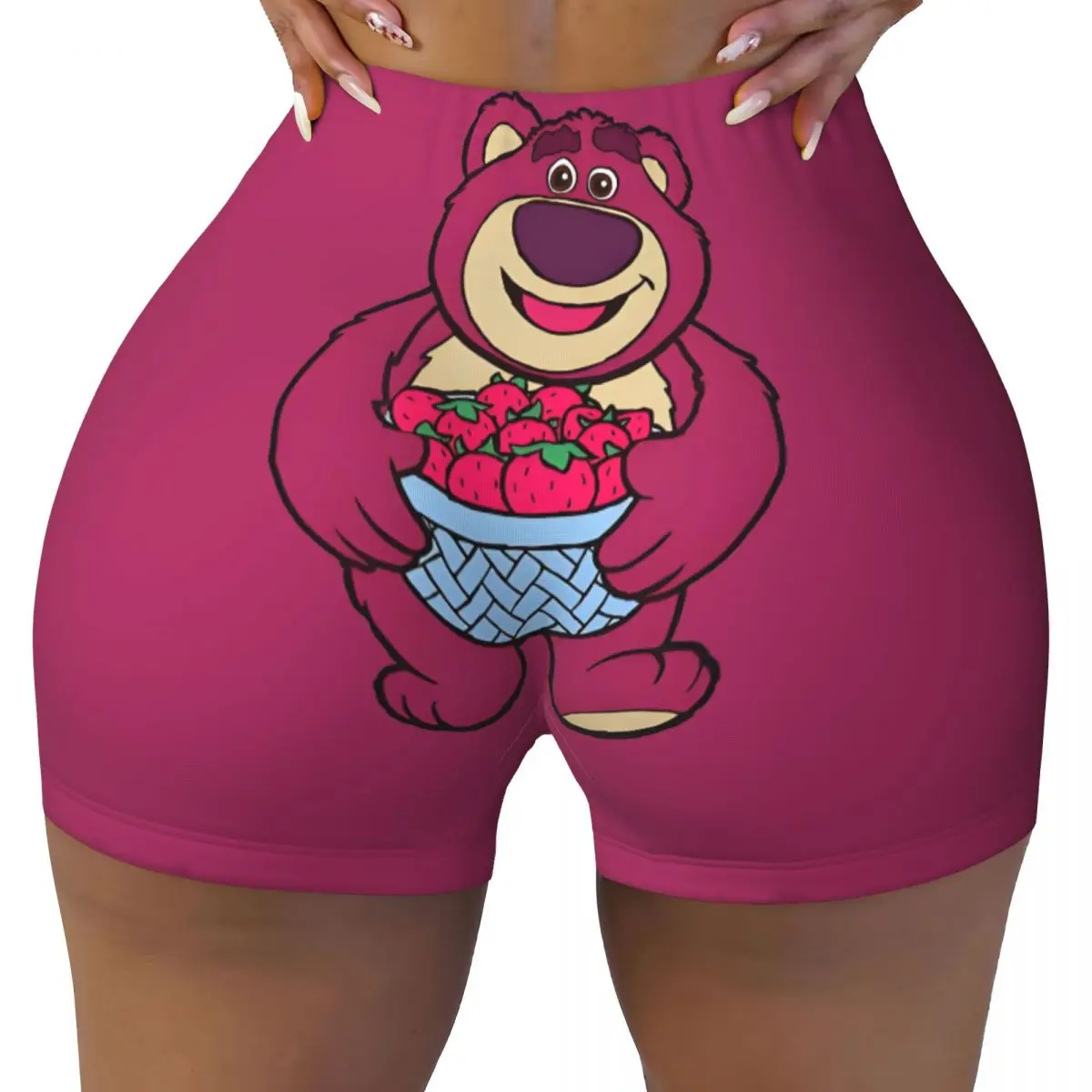 

Custom Women's Lotso Huggin Bear Hugger Workout Yoga Shorts Gym Athletic Volleyball Biker Shorts