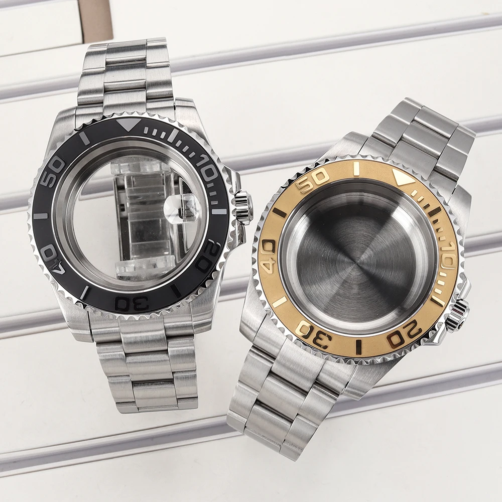 40mm NH35 Gehäuse Saphir für GMT SUB Yacht NH34 NH35 NH36 4R 7S Miyota8215 DG2813 ETA2824 Gebürstetes Oyster-Armband 2813 Uhrengehäuse – Detail 7