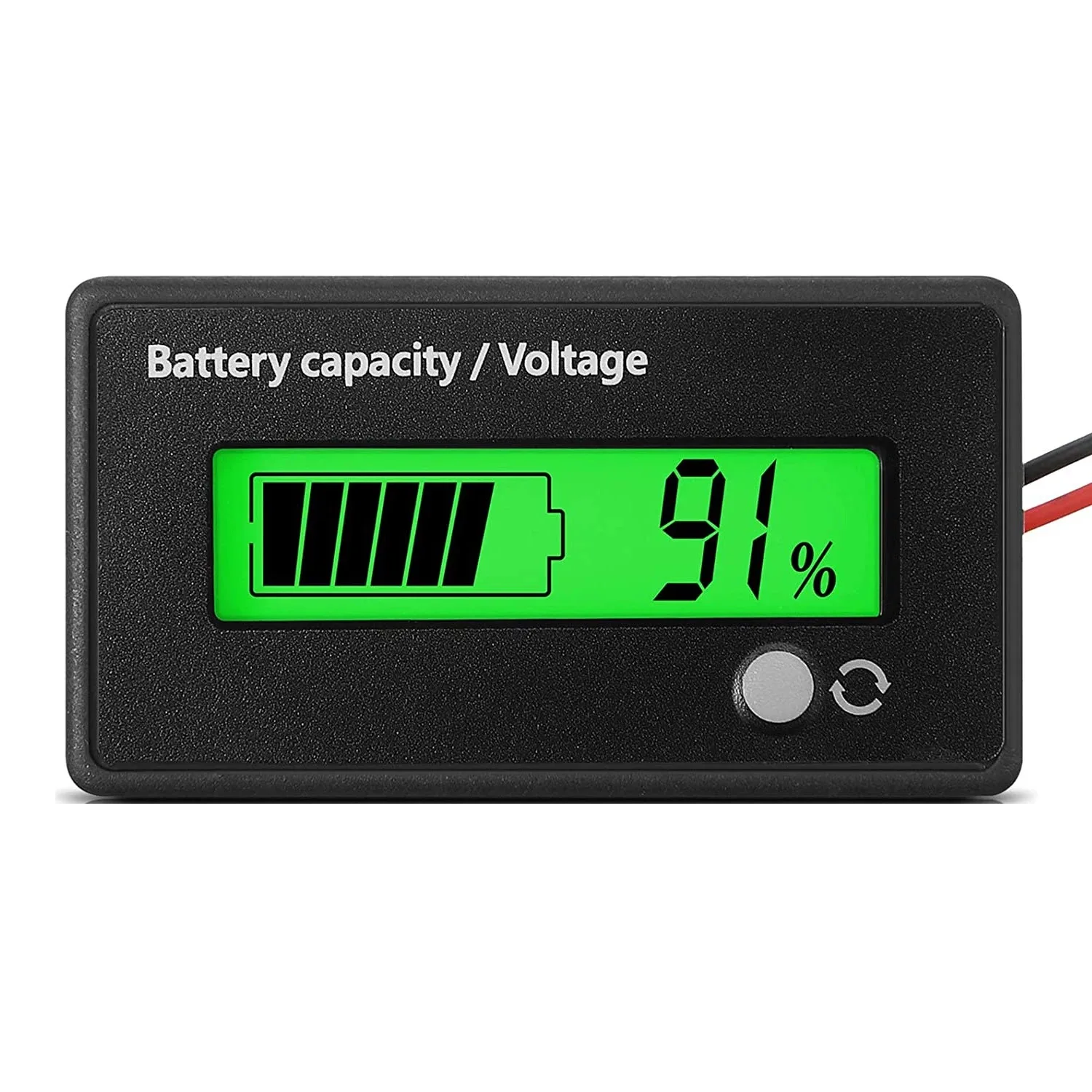 DC 12V 24V 36V 48V 72V Battery Capacity Voltage Meter with Alarm, Battery Capacity Gauge Indicator, Battery Indicator Monitors