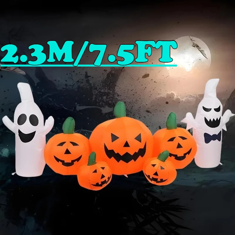 

2,3 м/7,5 футов праздничное освещение белый призрак тыква напиток в стиле поп выдувания украшения на Хэллоуин декор для вечеринки ужасов Крытый двор двор