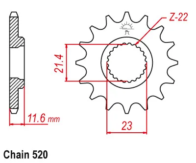 520 Chain 13T 14T 15T Motorcycle Front Sprocket pinion For Yamaha TT-R250 TTR250 TTR 250 1999-2006 TT250R TT250 R 1993-2004