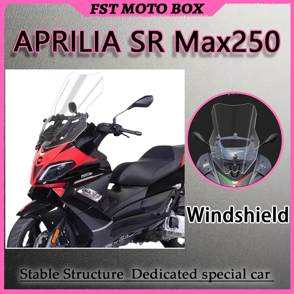 FOR Aprilia SR Max250 Taller Windshield Motorcycle Accessory with Optimized Air Duct Layout Shoulder And Neck Protection