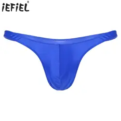 Swimwear Mens Swimsuit Glossy Bulge Pouch Thongs Underwear Solid Color Low Waist Briefs Underpants Sunbathing Bottom Panties