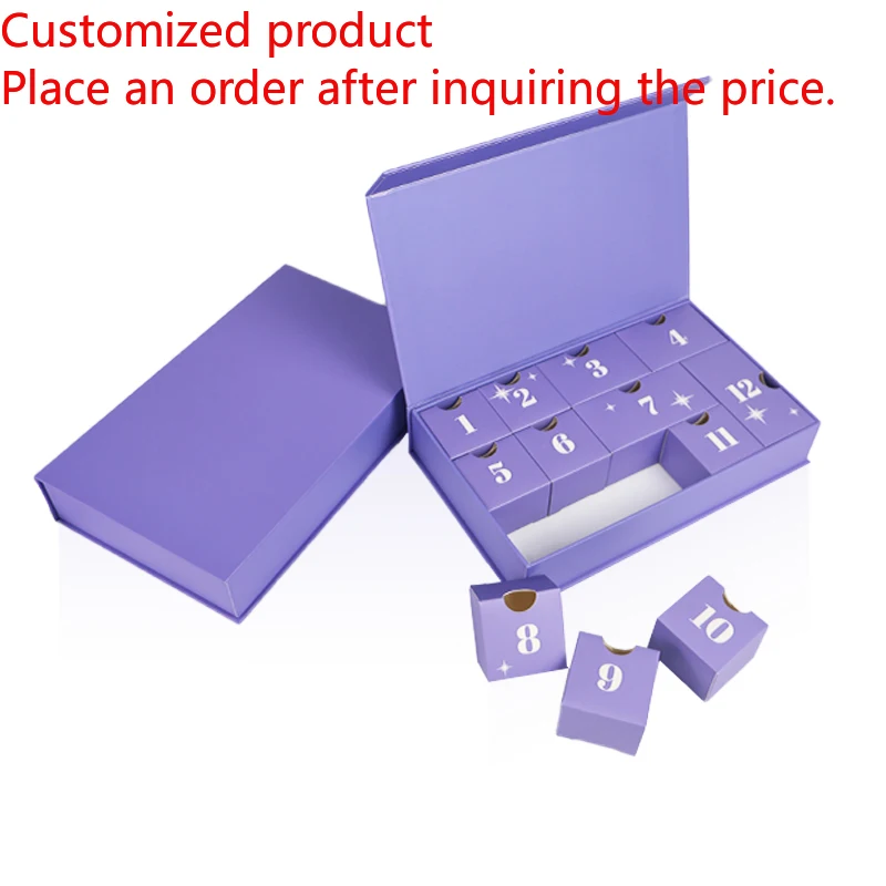 

2025.Wholesale Stock Advent Calendar Box 12 Day Purple Natural Skincare Set Vegan Christmas Gift Women for Packaging Box