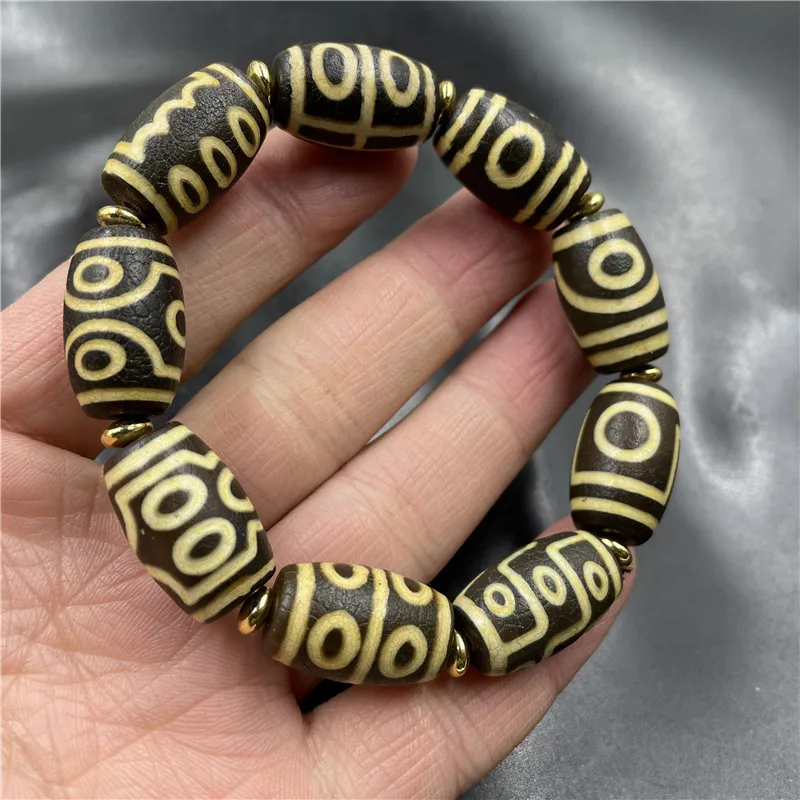 

Tianzhu One Eye To Nine Eyes Old Agate Tube Bead Bracelet
