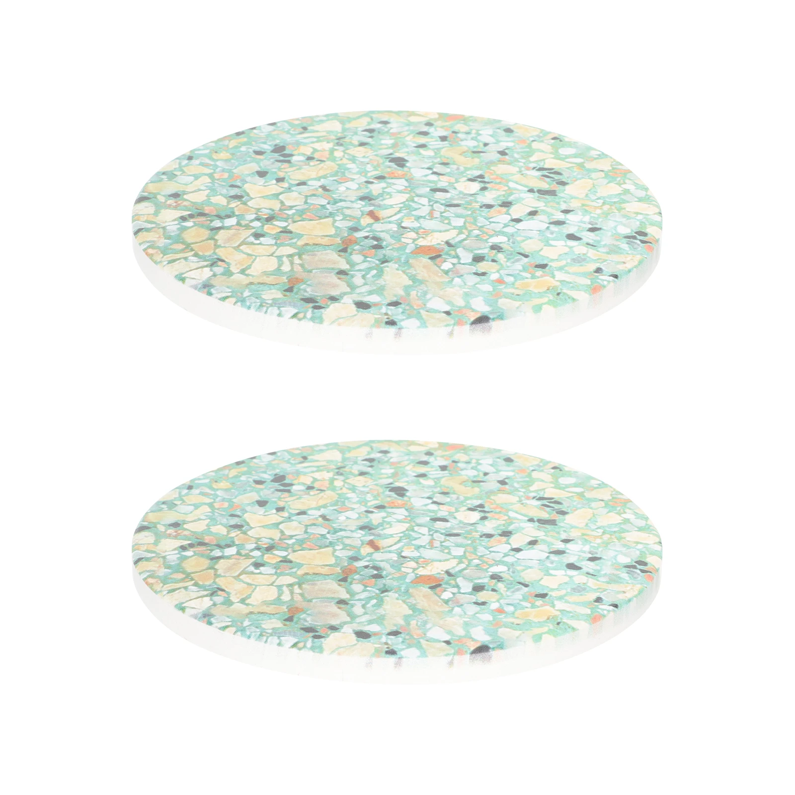 

2pcs Absorbent Ceramic Coasters Non Slip Water Resistant Pad for Drinks Household Decor Unique Stone Appearance Mats