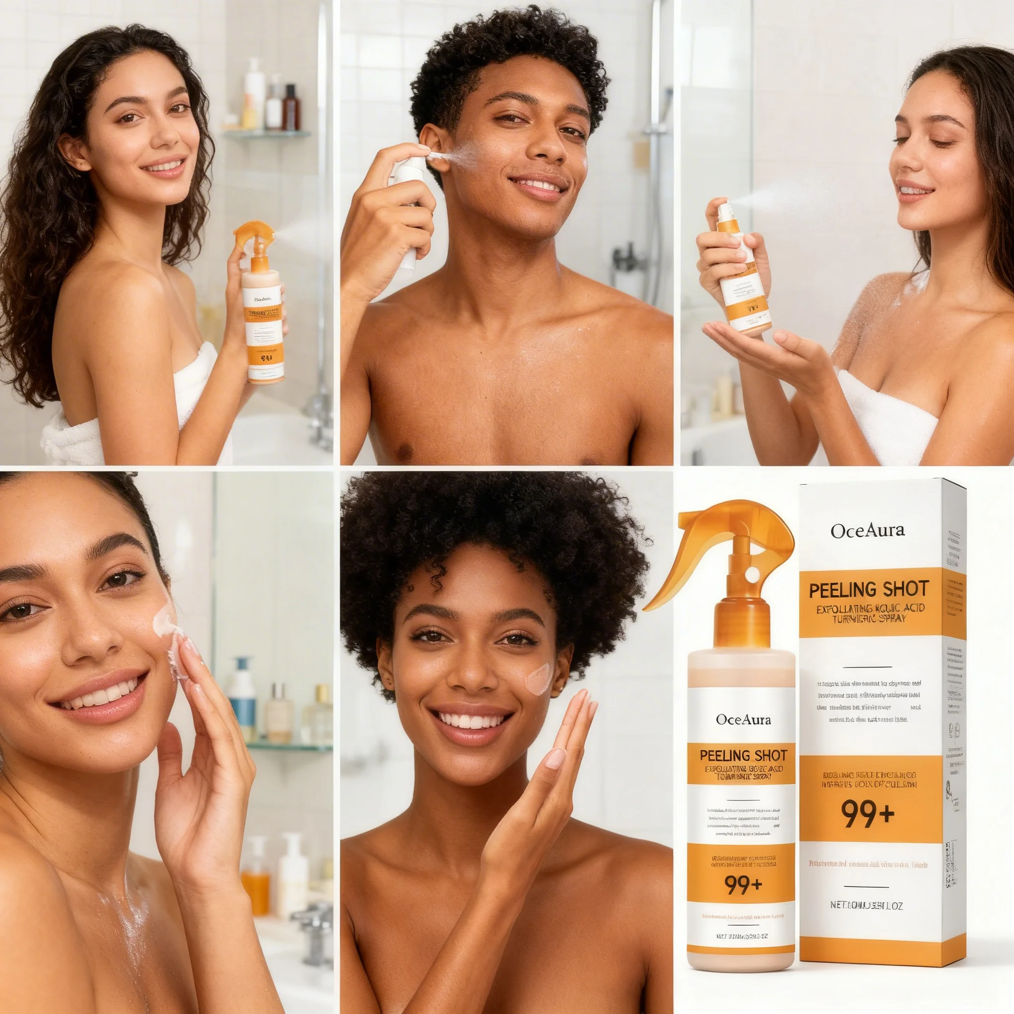 1/2/3pcs Body Keratin Care Kojic Acid Turmeric Spray Gently Exfoliating Peeling Solution Nourishing Hydrating Skin Care All Skin