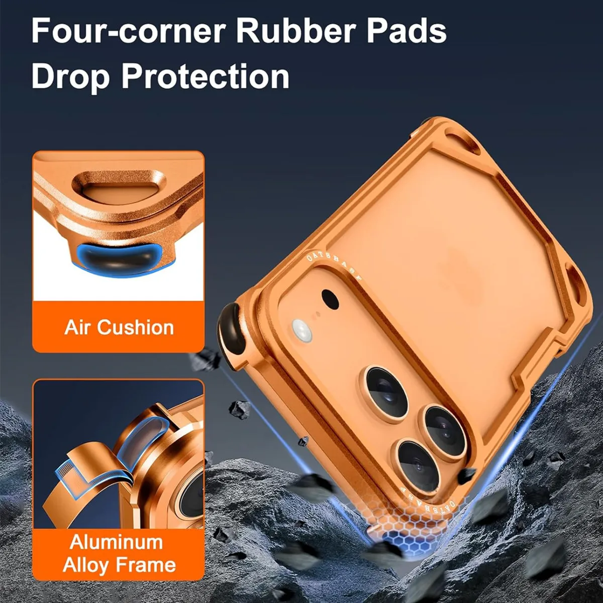 Metalowe etui na telefon iPhone 17 Pro / 17 Pro Max / Air / 16 15, minimalistyczne, z obsługą ładowania bezprzewodowego, odporne na wstrząsy, aluminiowe.