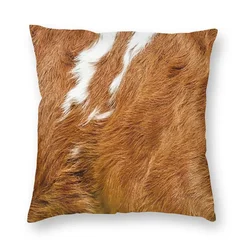 Cowhide Fur Animal Cow Pillowcase Soft Polyester Cushion Cover Decorations Throw Pillow Case Cover Bed Square 40X40cm