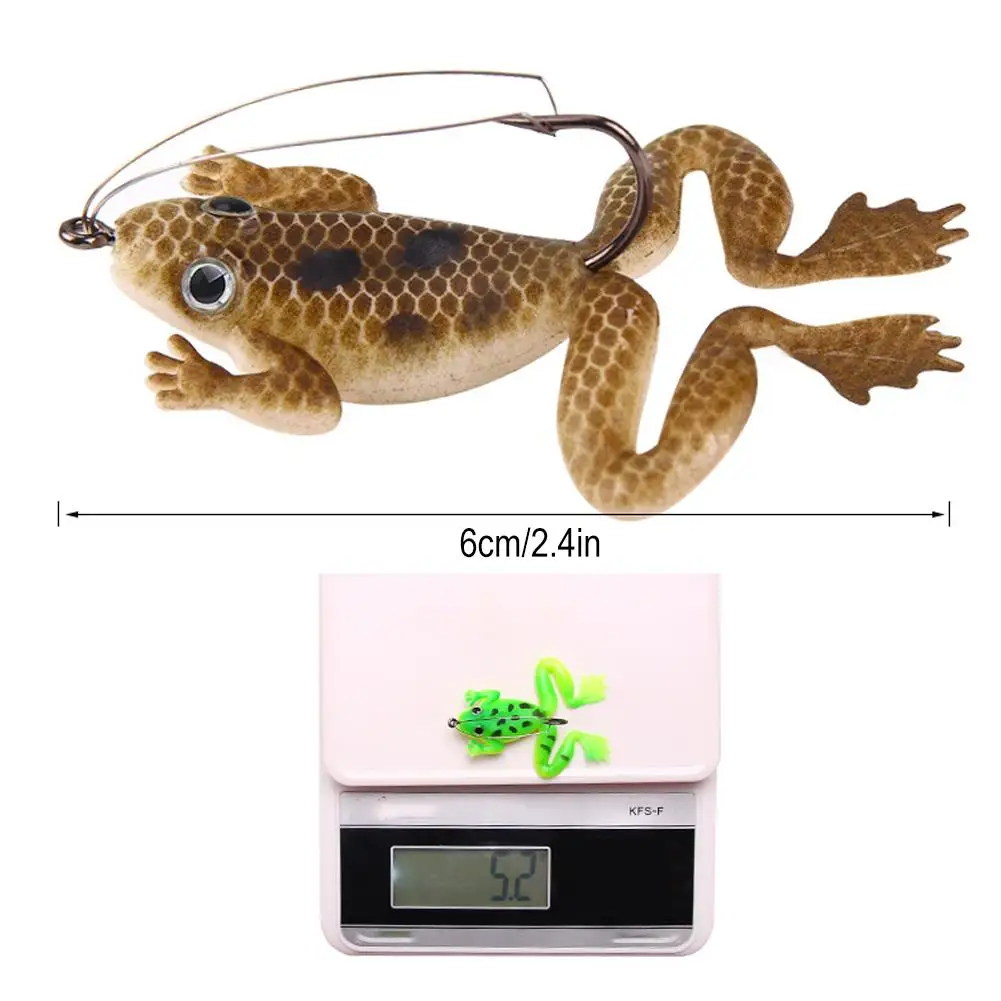 6cm 5.2g Soft Frog Lure Silicone Artificial Wobbler Fishing Bait 3D Eyes With Hook For Bass Pike Perch Catfish Tackle - view 6