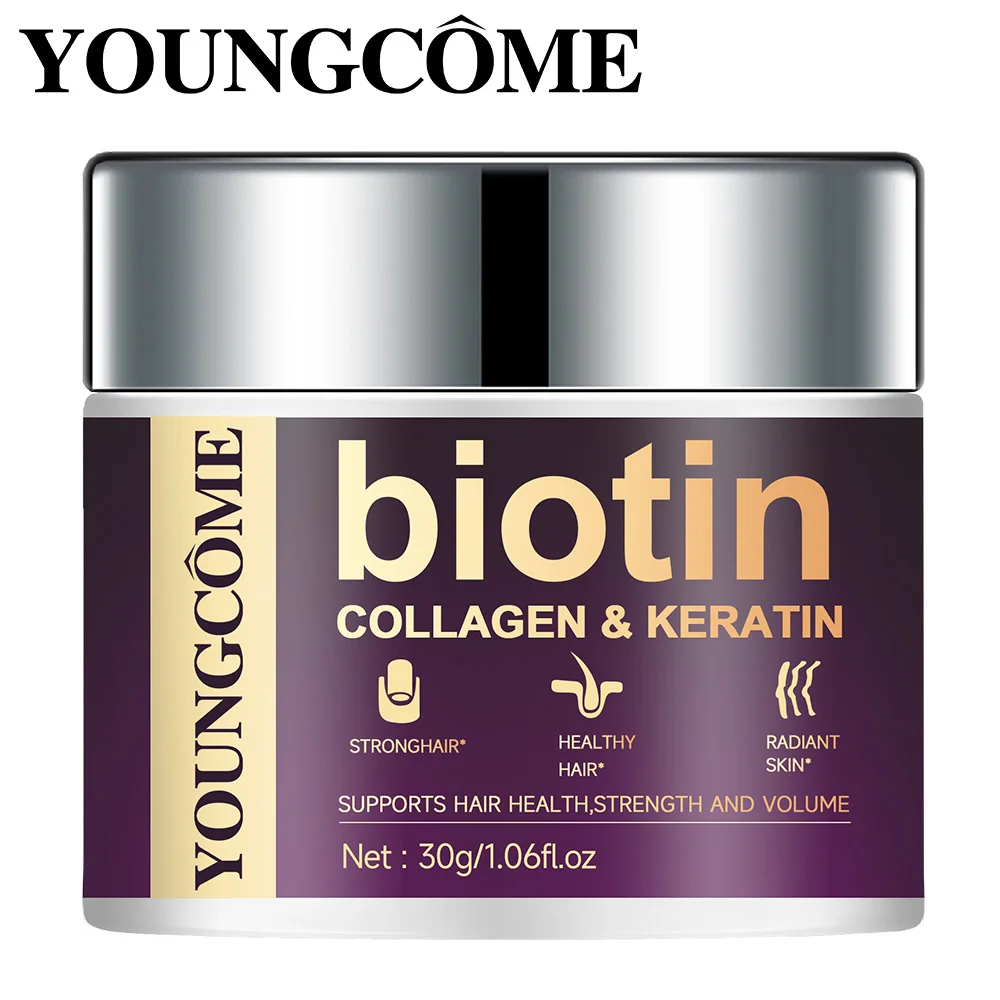 Biotin moisturizing hair mask containing collagen and natural keratin strongly restores frizzy hair and deeply nourishes hair