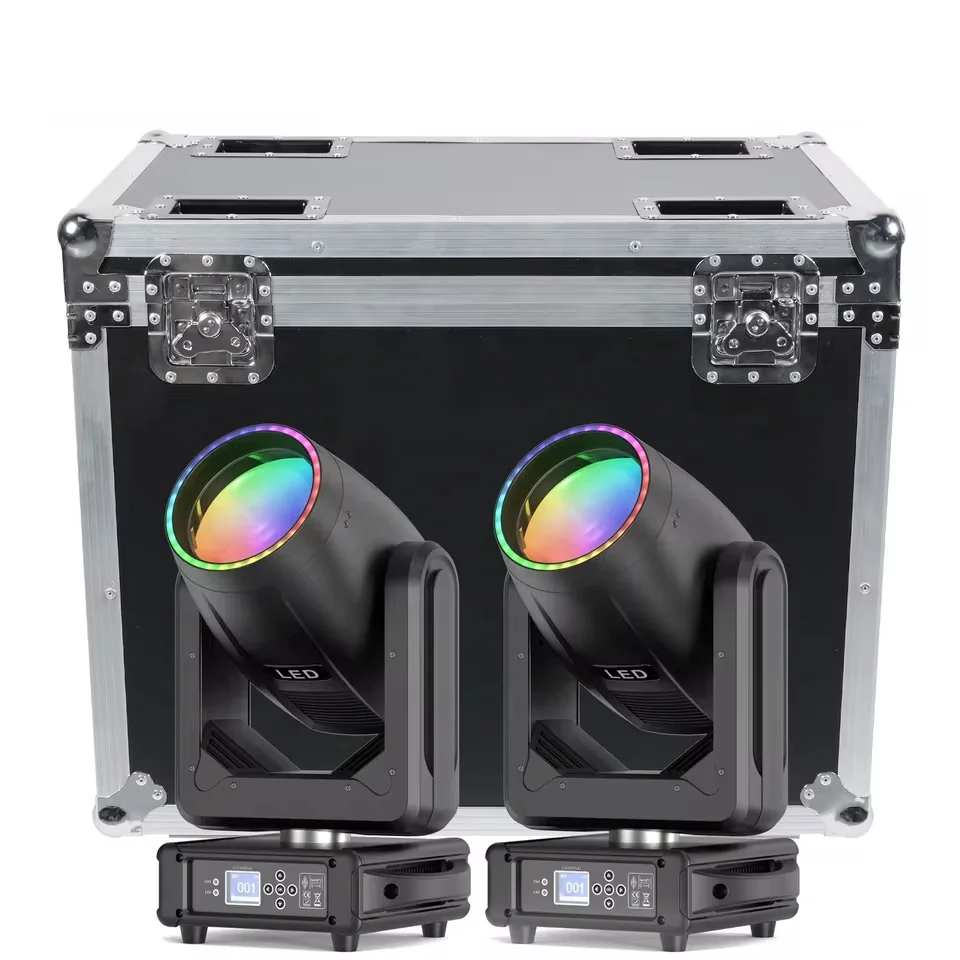 200W LED Beam Moving Head Light 18 Gobos 15 Colors 8+48 Prisms Stage DJ Light Rainbow Effect Beam Lighting With Flight Case