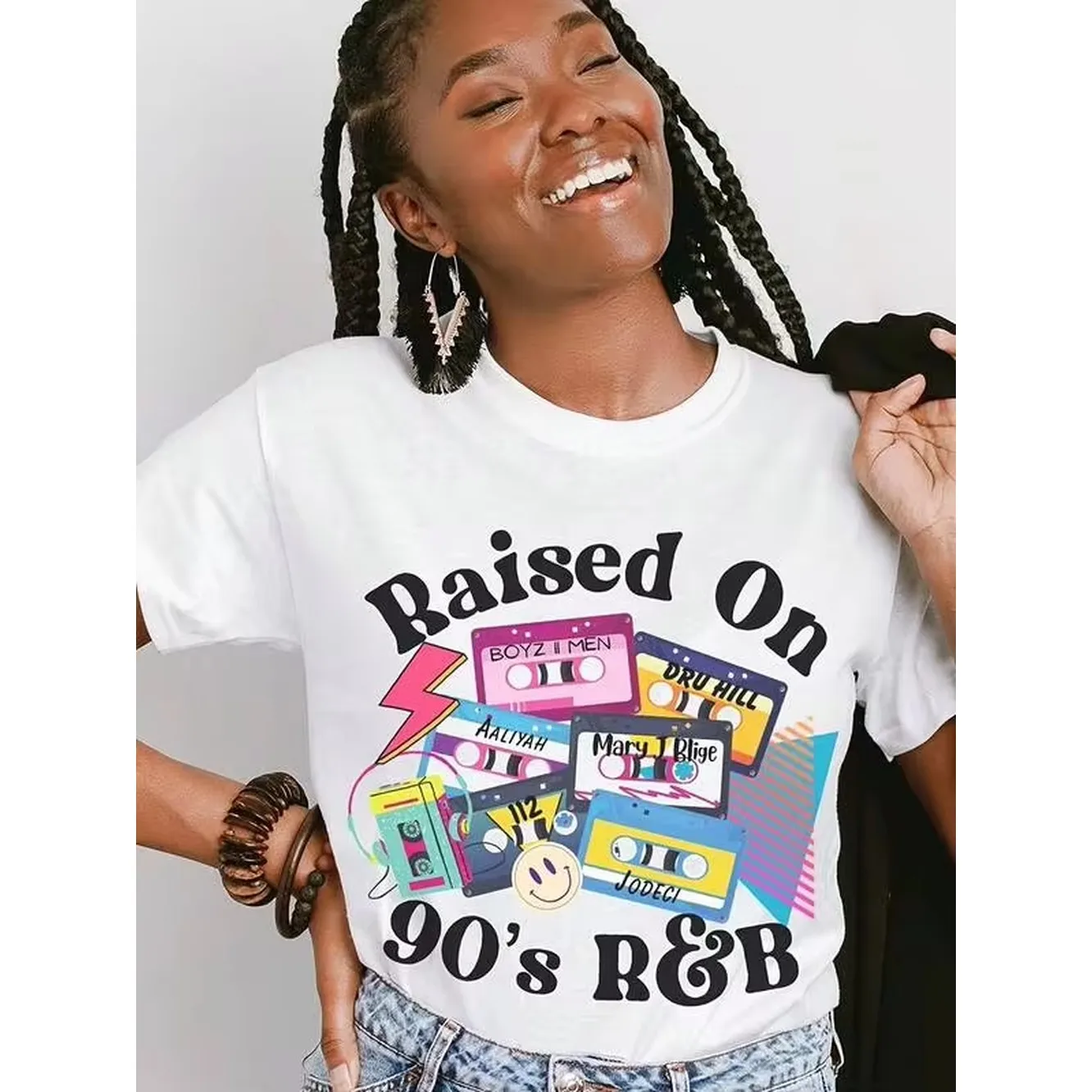 Summer Y2K White Short-Sleeve Shirt With 